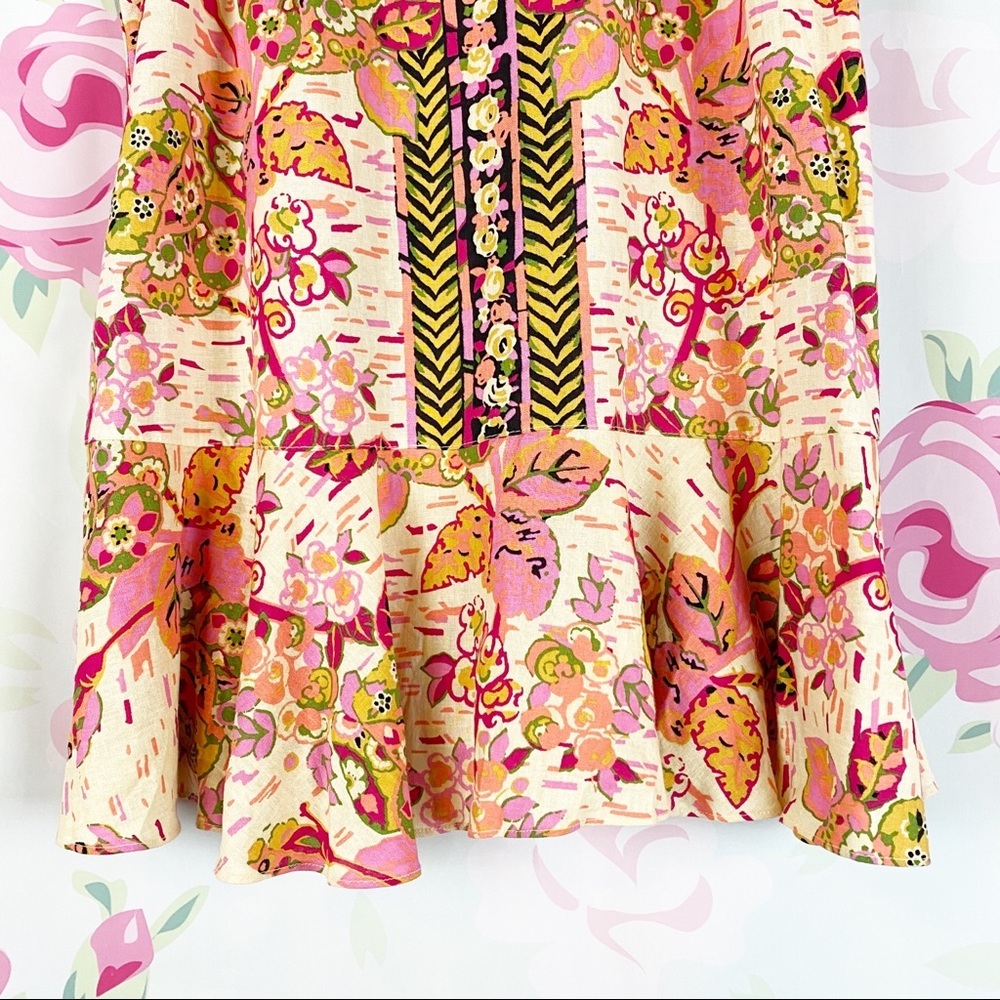 NEW Free People Summer In Tulum Pink Combo Tunic Floral Summer Sleeveless Top XS - Picture 7 of 12